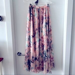 XS/S Pinky Blossom Watercolour Maxi Skirt